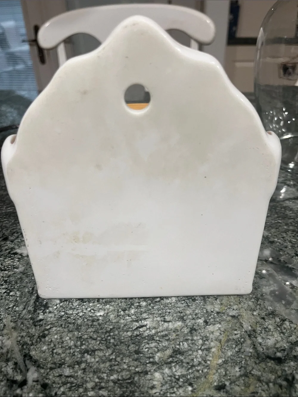 Pottery Barn White Ceramic Salt Holder with Embossed Label